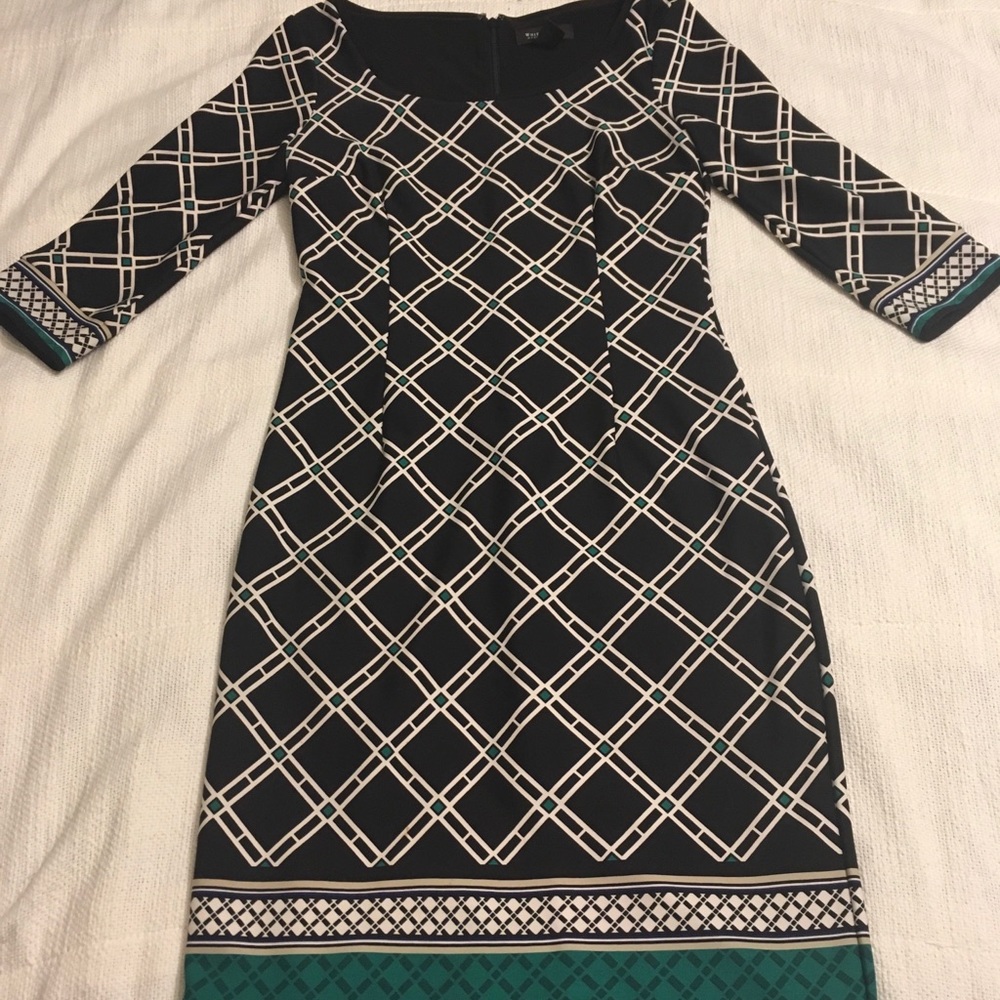 Elegant lined fitted WHBM dress 2